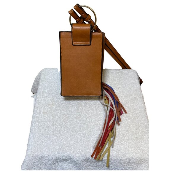 FAUX LEATHER W/ SUEDE MULTI COLOUR PURSE TASSELS NWOT - Picture 4 of 5